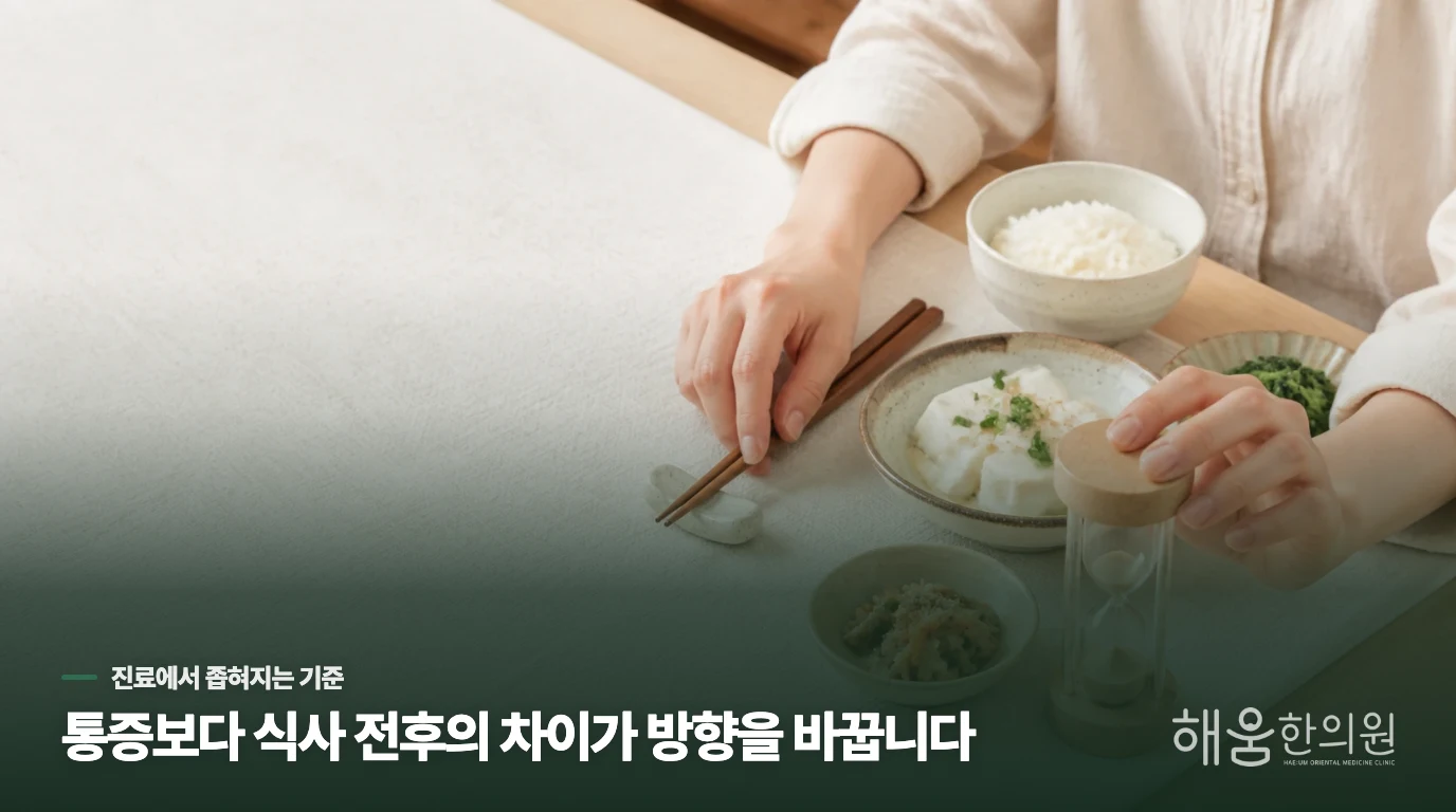 같은 음식 뒤 되풀이되면 음식 이름보다 식사 방식을 살핍니다