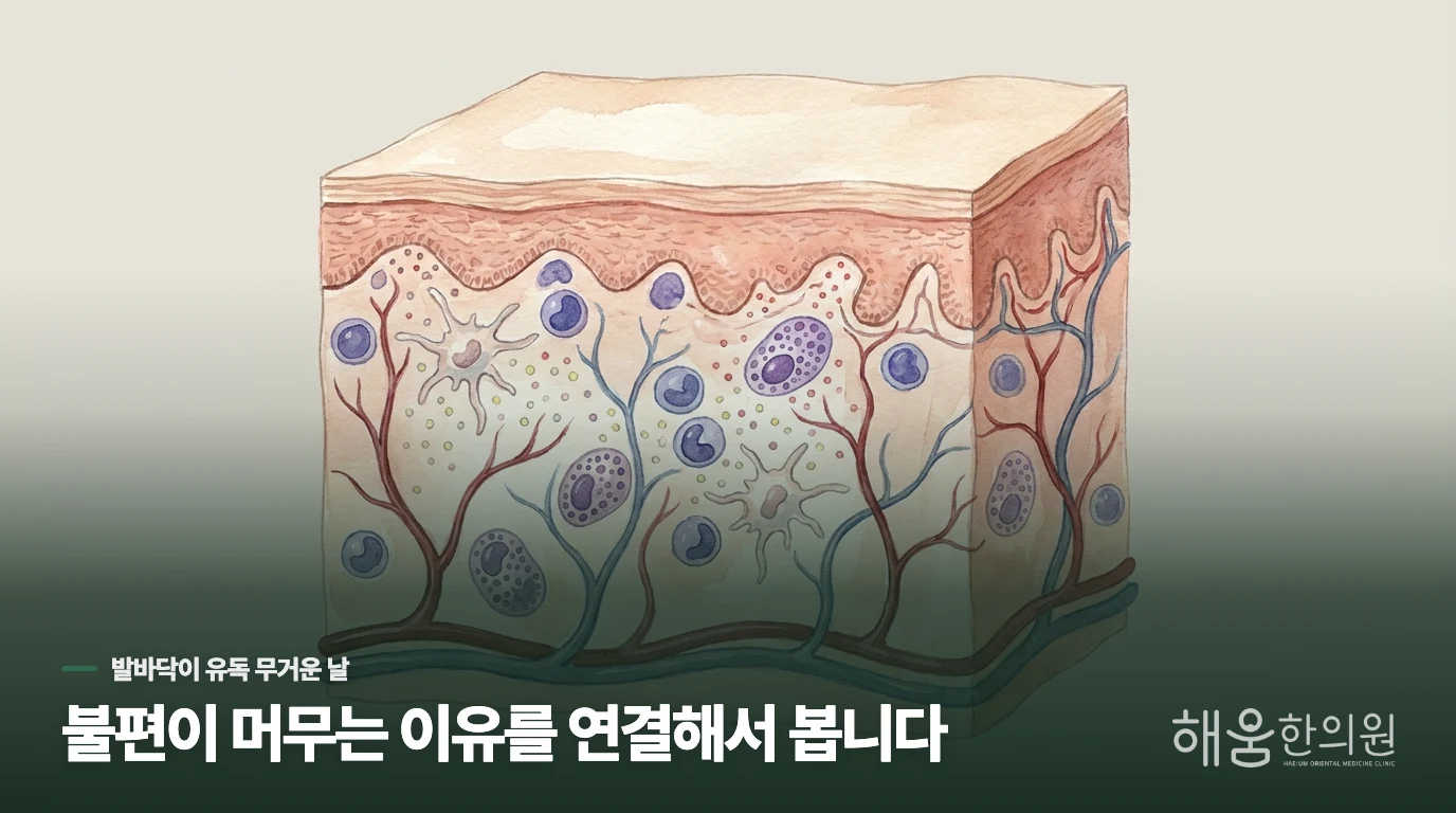 잠자리에 누우면 발바닥부터 가려운 이유