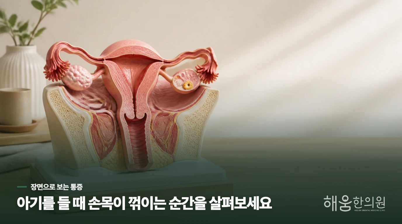 아기를 안을 때만 엄지 쪽 손목이 아픈 이유
