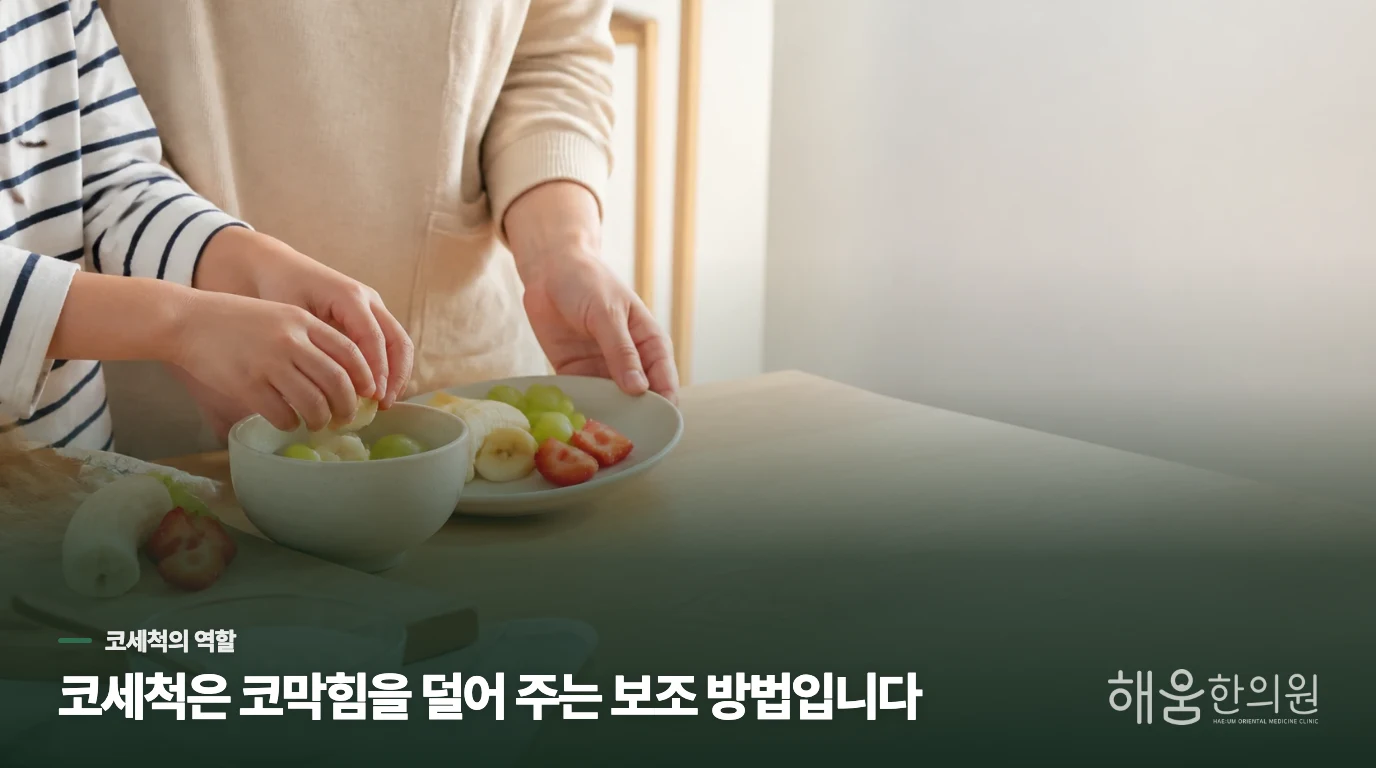 코세척은 코막힘을 덜어 주는 보조 방법입니다